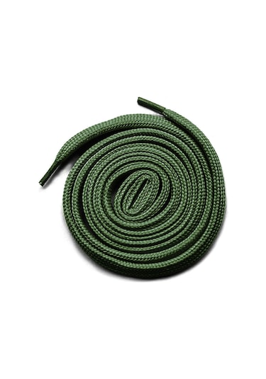 Haki Yeşil 1 Cm Kalınlığında 1 Çift Yassı Spor Ayakkabı Bağcığı Haki