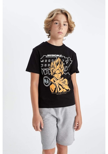 DeFacto Erkek Çocuk Bisiklet Yaka Baskılı Kısa Kollu Tişört A0449A824HSBK81