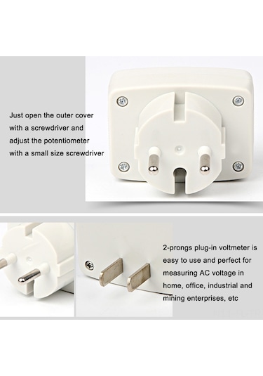 Lemestar Ac 80-300v Dijital Voltmetre - Priz Tipi Lcd Ekranlı Volt Ölçer Cihazı