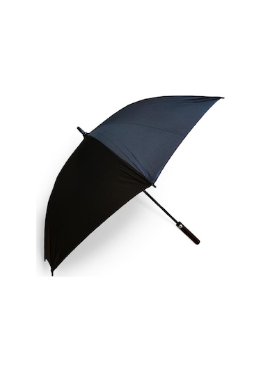 Baginn Erkek Şemsiye Siyah Renk Baston Protokol Şemsiye 110 Cm Çap 95 Cm Boy Çift Tenteli 8 Telli 001