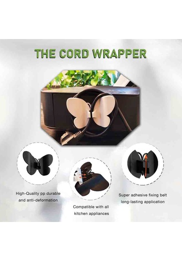 Padalink Küçük Alet Kablolarını Düzenleyici - Tpr Materyal, Sıfır Dışı, 2 Adet Siyah Ev Fırın Uyumlu Kablo Tutucu