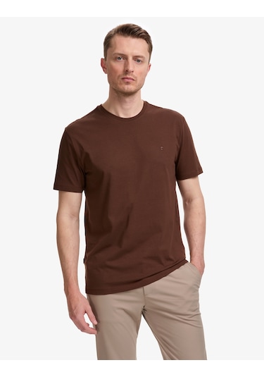 Pierre Cardin Erkek Koyu Kahverengi Tişört Basic 50325299-vr084