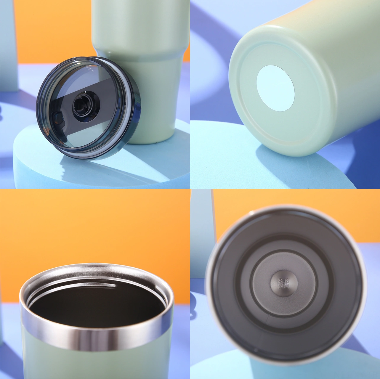 Shineyee 304 Paslanmaz Çelik Isı Saklama Bardak, 20oz, 6-12 Saat Sıcak/soğuk Tutar, Pipetli Kapaklı, Araç/seyahat/kamp Uygun Mavi