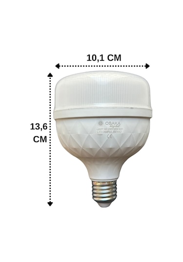 4 Adet Osaka 30w 200w 6500k Beyaz Işık E27 Duylu Kalın Duy Torch Led Ampul Yeni Model