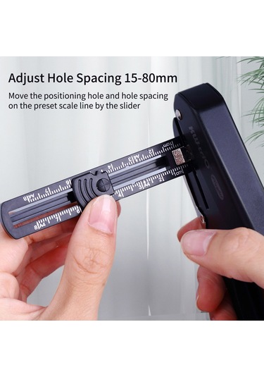 Aubyhe 6mm Delik Çapı, 15-80mm Ayarlanabilir Mesafe Ve 20 Sayfa Delikleme Kapasitesi İle Manuel Tek Delikli Perforatör Beyaz Beyaz