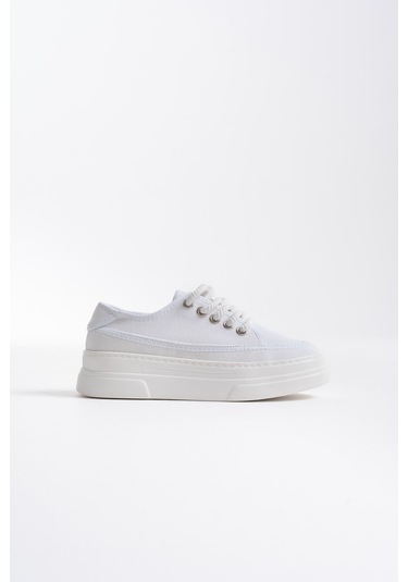 Kocadal Kocadal Glown Kadın Beyaz Keten Spor Ayakkabı Muhtelif