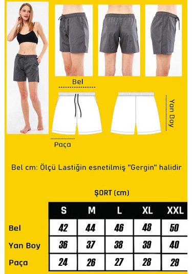 Fantasy Kadın Füme Cepli Hızlı Kuruyan Deniz Şortu Edy6110f Füme