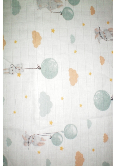 More Home 1 Adet Tafşanlı 90x90 Cm %100 Pamuk Tek Katlı Müslin K Beyaz - Sarı