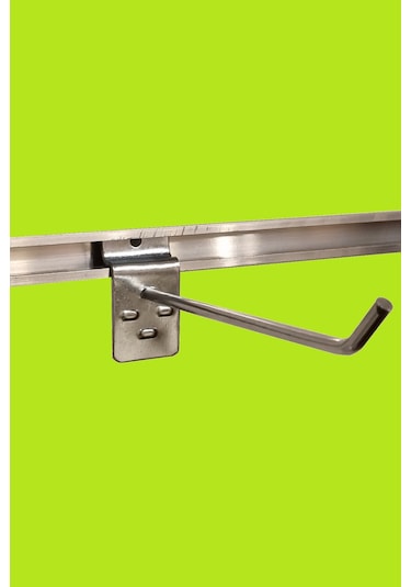 200 Adet 15 cm Kanallı Pano Kancası Raf Askısı Krom