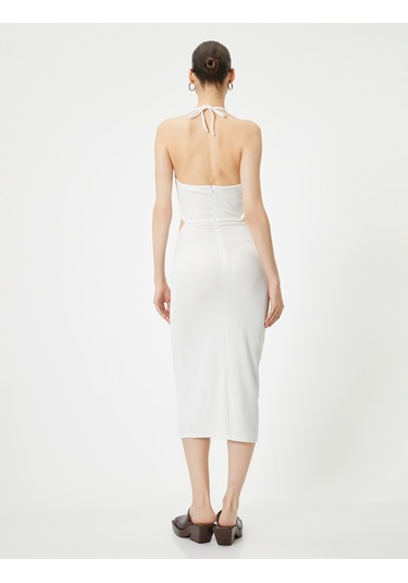 Koton Halter Yaka Elbise Midi Pencere Detaylı Önden Yırtmaçlı Slim Fit Ekru 4sal80022ık Ekru Koton Halter Yaka Elbise Midi Pencere Detaylı Önden Yırtmaçlı Slim Fit Ekru 4sal80022ık Ekru