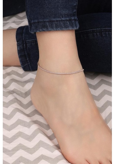 1,5 Mm Pembe Taşlı Gümüş Suyolu Halhal