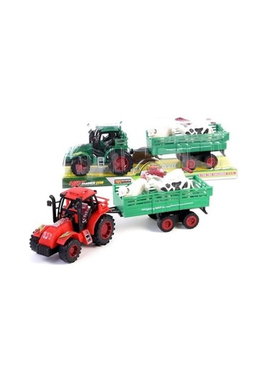 Oyuncak Hayvan Taşıyan Römorklu Traktör Eğitici Oyuncak Traktör