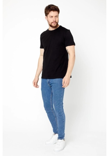 Erkek Çok Renkli %100 Pamuk T- Shirt Regular Fit Rahat Kesim Bisiklet Yaka 5'li Basic Tişört Paketi Siyah Erkek Çok Renkli %100 Pamuk T- Shirt Regular Fit Rahat Kesim Bisiklet Yaka 5'li Basic Tişört Paketi Siyah