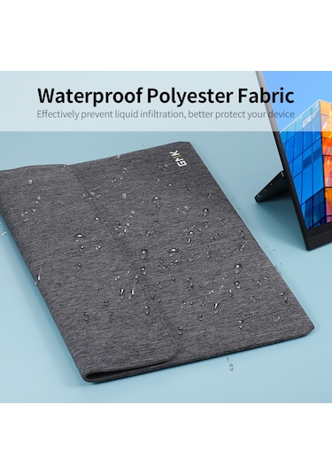 Yuntech01 Gmk Km2 14 İnç Altı Taşınabilir Monitör Çantası - Gri Polyester Kadife İçli Taşınabilir Koruyucu Çant Gri