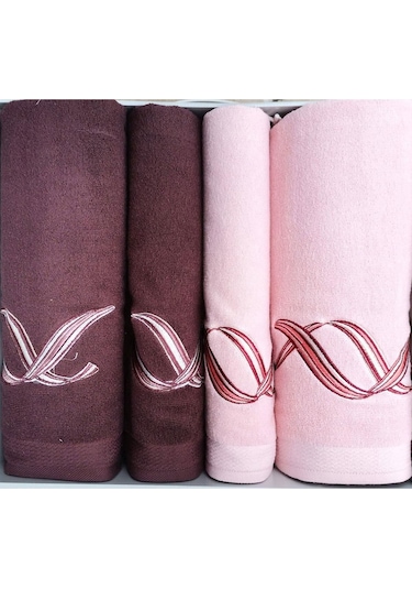 Özdilek Pink Wave Best Set Hamam Takımı Bordo-pembe Çok Renkli