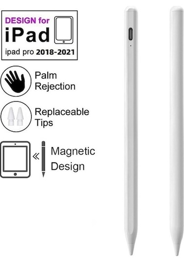 Didadodo İpad Uyumlu 2018-2021 Manyetik Kalem - Hassas Basınç Duyarlı, Yanlış Dokunma Önleyici