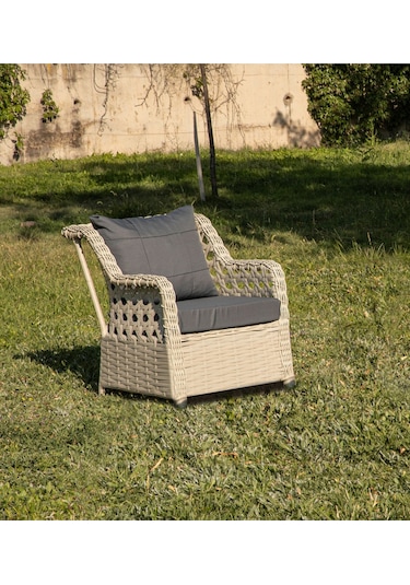 Btkconsept Lupa Eslem Rattan Bahçe Mobilyasi 3+1+1 Puf Ve Salıncak " Masali Bej