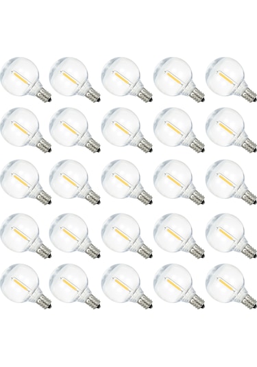 Moveevo 25 Adet Ip44 Su Geçirmez E12 Varm Beyaz Led Ampul Plastik - 110v, 0.6w, 360 Aydınlatma Şeffaf