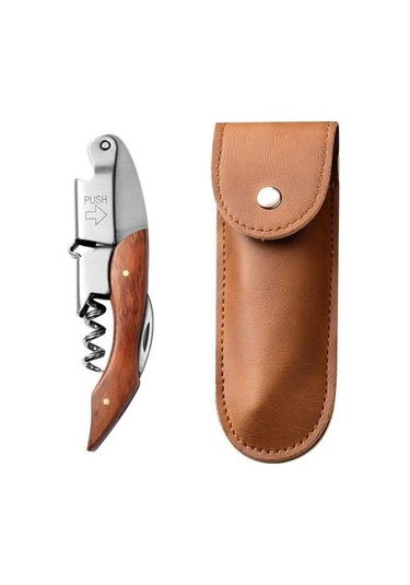 B Kırmızı Şarap Açacağı Emek Tasarrufu Sağlayan Şarap Mantarı Sökücü Paslanmaz Çelik Tirbuşon Mutfak Bar İçin Ahşap Saplı Diğer