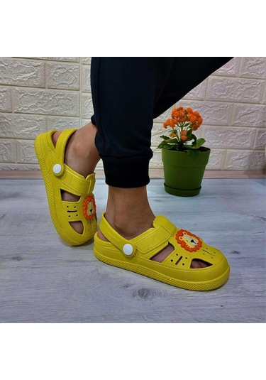 Da-ye 1001 P Sarı Önü Kapalı Yumuşacık Kaydırmaz Sandalet & Terlik Sarı
