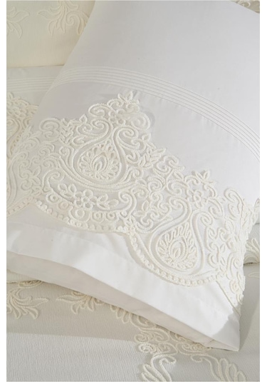 Çeyiz Diyarı Sahra 10 Parça Battaniyeli Çeyiz Seti Krem Krem