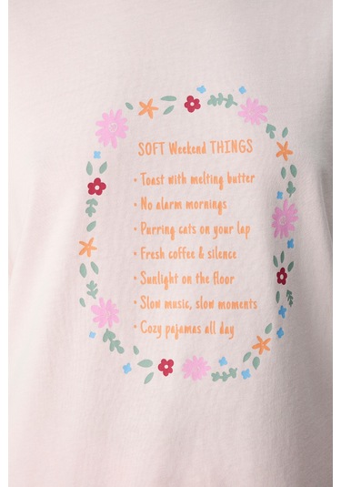 Penti Pembe Weekends Pamuklu Pantolon Pijama Takımı