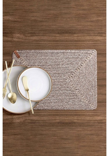 Cesta El Yapımı Örgü Natural Dikdörtgen Amerikan Servis 32x45 401 Naturel