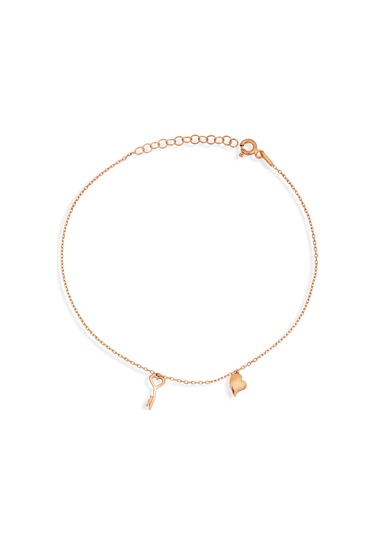 Argentum Concept - Kalp ve Anahtar Motifli Gümüş Halhal