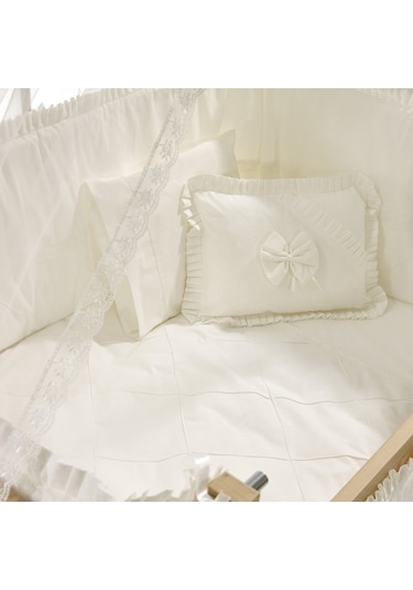 Meltem Kids Bambino Sallanır Ahşap Anne Yanı Beşik 70x110 cm (naturel-ekru) Ekru