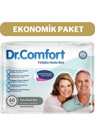 Dr. Comfort Yetişkin Bel Bağlamalı Hasta Bezi XL 2 x 30'lu