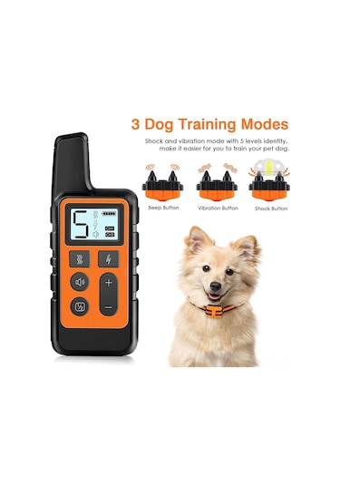 Lemestar Köpek Eğitimi Kolları: 3 Mod Bip, Titreşim, Şok , 500m Kumandalı, Ipx7 Su Geçirmez, 6-45kg Uyumlu, Hızlı Şarjlı Pil