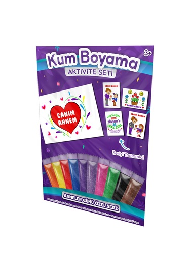 Canım Annem'E Kalpli Çiçekler Anneler Günü Özel Kum Boyama Akti