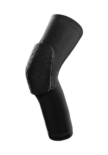 Spor İçin Darbe Emici Nefes Alabilir Pro Honeycomb Diz Koruyucu Basketbol Dağcı Uzun Knee Sleeve Siyah Xxl Boy Tek Adet Siyah Siyah