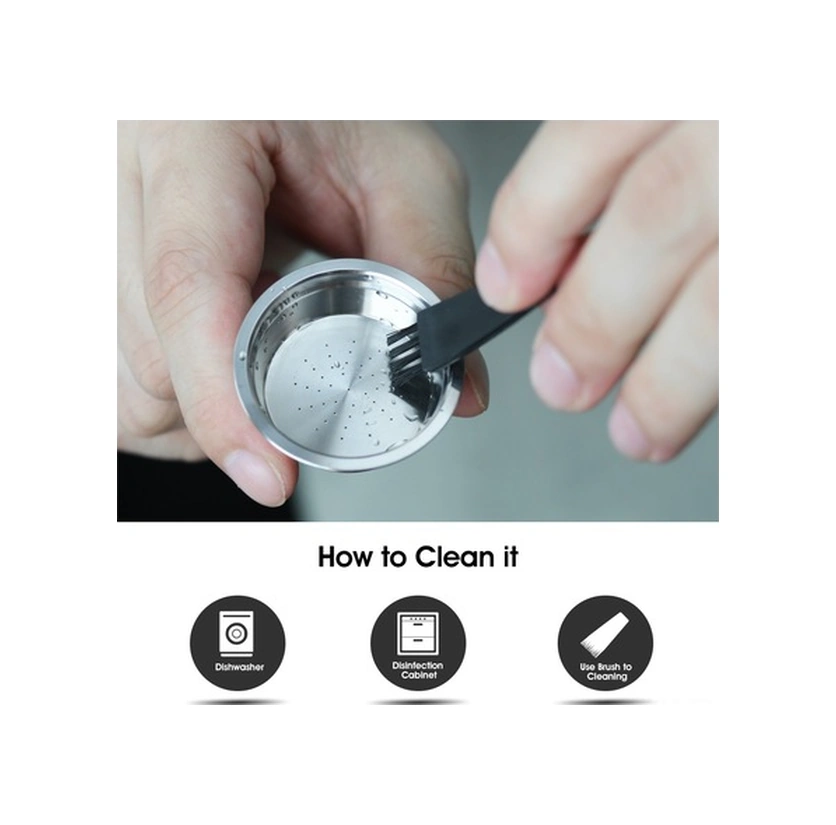 Fortunelane Genelgeçer Paslanmaz Çelik Lavazza Mıo Kapsülü - Pratik Yeniden Kullanılabilir Çözüm, Gümüş Gümüş