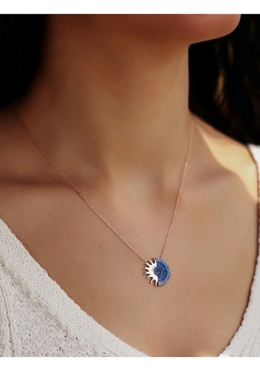 925 Ayar Zirkon Taşı Gümüş Güneş Kolye