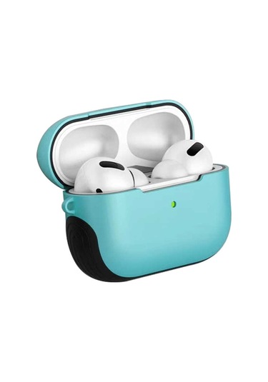 Noktaks - Airpods Pro Uyumlu - Kılıf Darbelere Karşı Dayanıklı Shockproof Silikon Kılıf - Turkuaz - T11171 Turkuaz