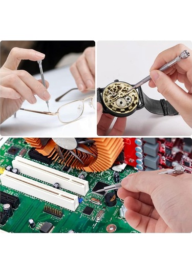 Leasetake 8 Adet Profesyonel Tornavida Seti Mini Hassas Tornavida Seti 0.6-1.6mm Saat Gözlük Elektronik Onarımı İçin