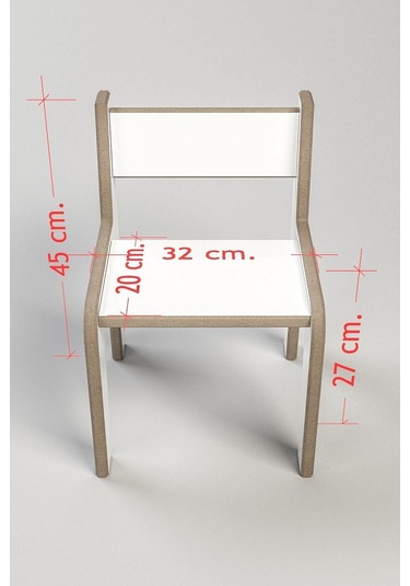 Montessori Çocuk Oyun Ve Aktivite Masası Ve Sandalye Beyaz