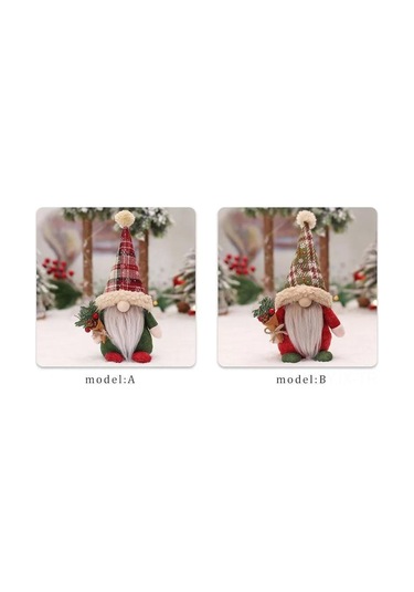 Geekyou Yeşil 24 Cm Noel Gnomu, 1 Adet, Polyester Materyal, Ev Dekorasyonu, Konfor Sağlar, Desteksiz Durabilir