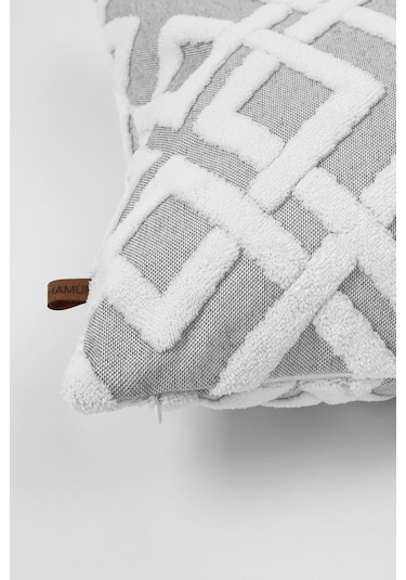 Jakarlı Kırlent 43X43 Cm Mila Gri