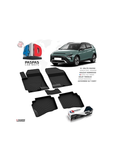 S-dizayn Hyundai Bayon 4d Havuzlu Paspas 2021-2024 A+kalite