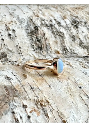 Elana Sentetik Ay Taşı Yüzük 154540334 Beyaz