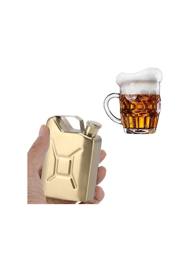 Kosona 5 Unca 146ml Taşınabilir Çelik Şarap/whiskey Flashtasi - Kaliteli Paslanmaz Çelik, Sağlam Kapak, Outdoor Piknik Kamp İçin Altın Rengi Altın
