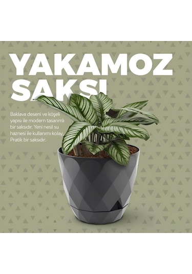 Omnipazar Krs-452 Yakamoz Tabaklı Plastik Saksı Takımı 1.3 Lt Beyaz 6 Adet
