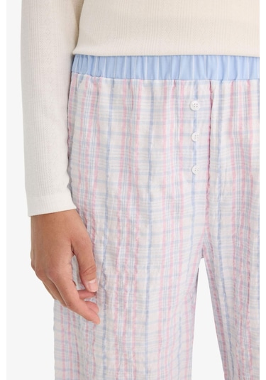 Defacto Regular Fit Uzun Boy Gofre Dokulu Pijama Altı-fall İn Love F8935ax25hsbe551 Mavi