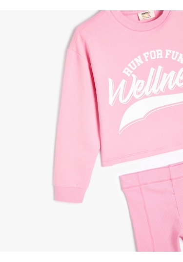 Koton Sweatshirt Ve Şort Seti İkili Pamuklu Pembe 4skg10180ak Pembe