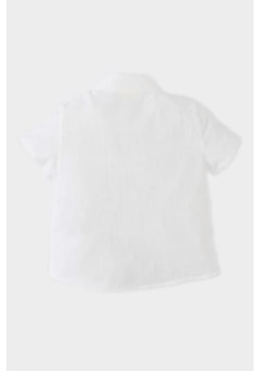 DeFacto Erkek Bebek Flamlı Poplin Kısa Kollu Gömlek E7749A525SMWT32 Beyaz DeFacto Erkek Bebek Flamlı Poplin Kısa Kollu Gömlek E7749A525SMWT32 Beyaz