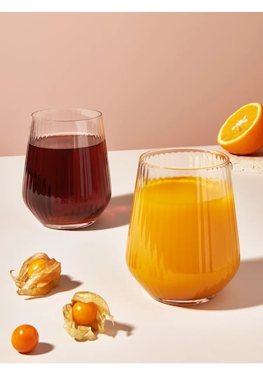 Pasabahce 425 Ml Cam Bardak Seti 2 Adet Oluklu 415244746 Beyaz