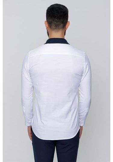 G 1491 Slim Fit Beyaz Spor Gömlek Beyaz