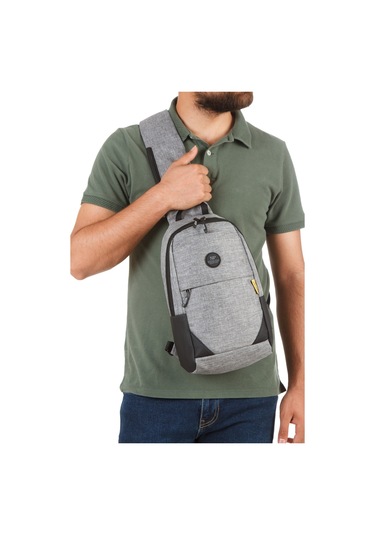Newish Polo Erkek Usb Çıkışlı Çapraz Bel Ve Omuz Çantası New321 - Gri